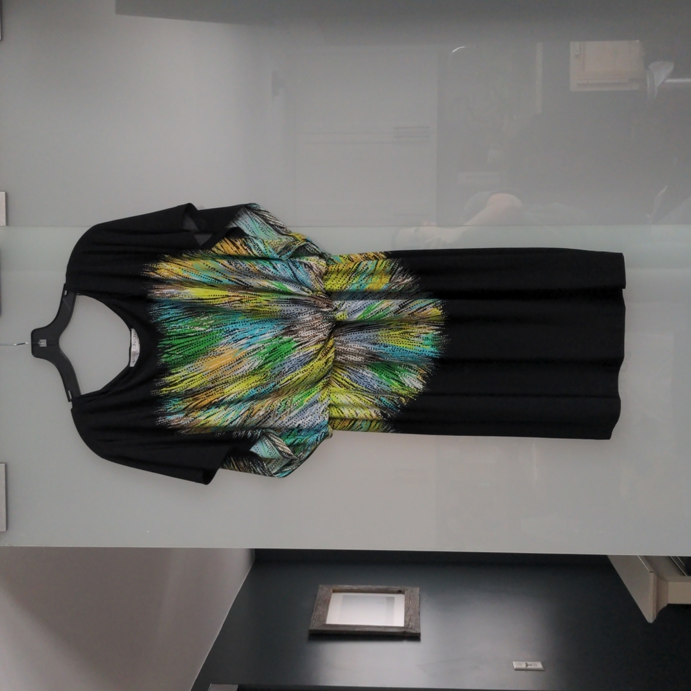 Cocktail length blouson dress